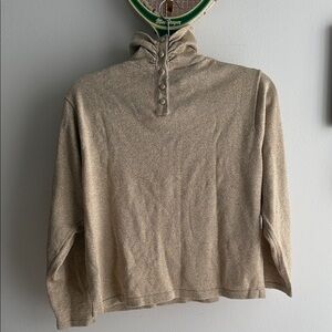 Men's Tan Sweater with Button Collar